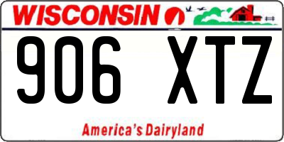 WI license plate 906XTZ