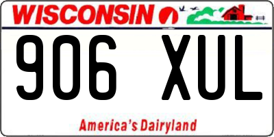 WI license plate 906XUL
