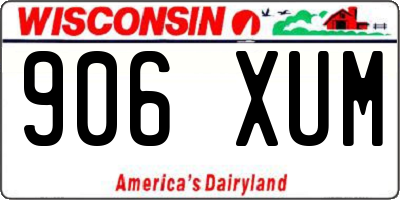 WI license plate 906XUM