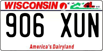 WI license plate 906XUN