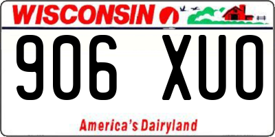 WI license plate 906XUO