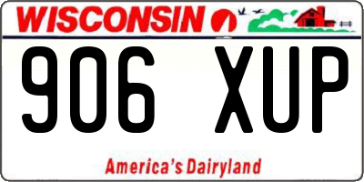 WI license plate 906XUP