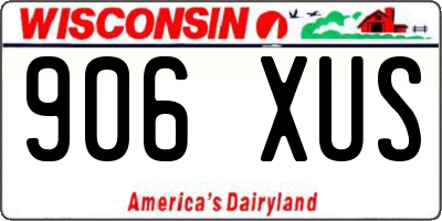 WI license plate 906XUS
