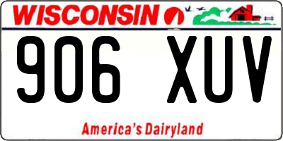 WI license plate 906XUV