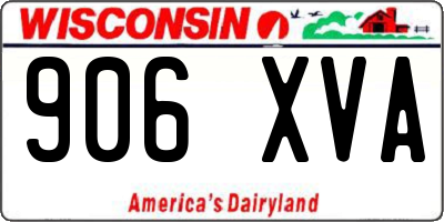 WI license plate 906XVA
