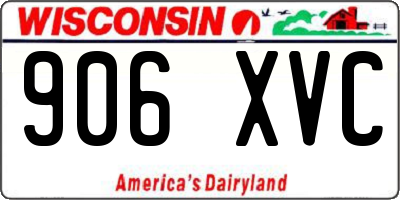 WI license plate 906XVC