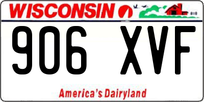 WI license plate 906XVF