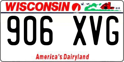 WI license plate 906XVG