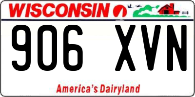 WI license plate 906XVN