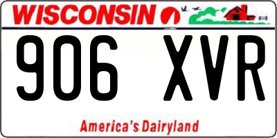 WI license plate 906XVR