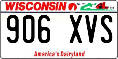WI license plate 906XVS