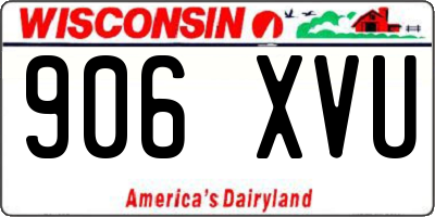 WI license plate 906XVU