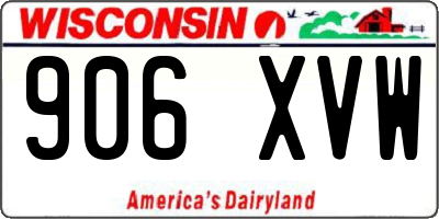 WI license plate 906XVW