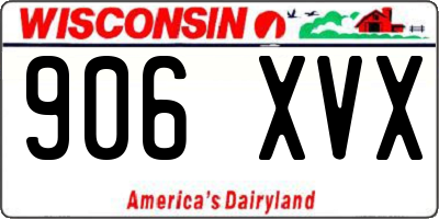 WI license plate 906XVX