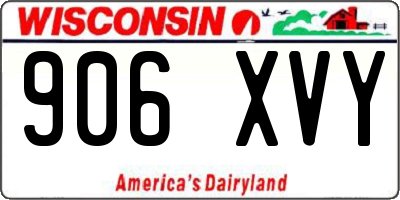 WI license plate 906XVY