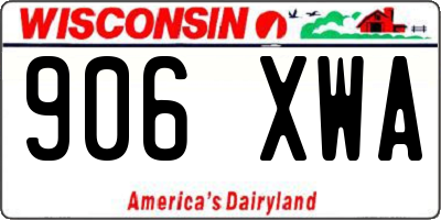 WI license plate 906XWA