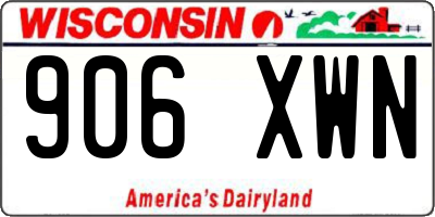 WI license plate 906XWN