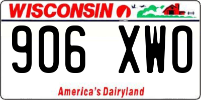 WI license plate 906XWO