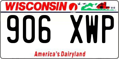 WI license plate 906XWP