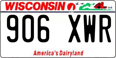 WI license plate 906XWR