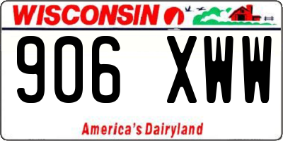 WI license plate 906XWW