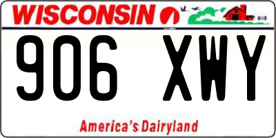 WI license plate 906XWY