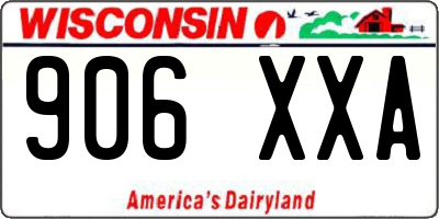 WI license plate 906XXA