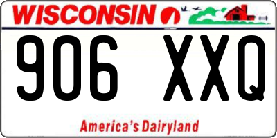 WI license plate 906XXQ