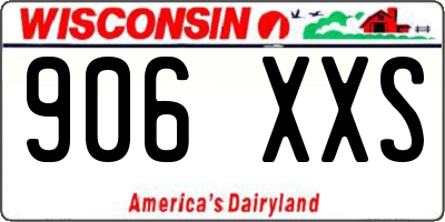 WI license plate 906XXS