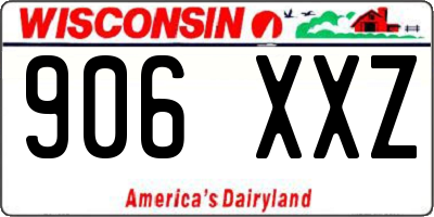 WI license plate 906XXZ