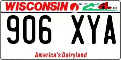 WI license plate 906XYA