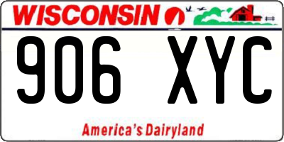 WI license plate 906XYC