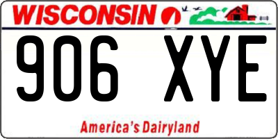 WI license plate 906XYE