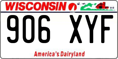 WI license plate 906XYF