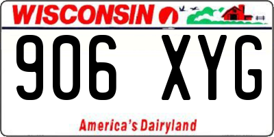 WI license plate 906XYG