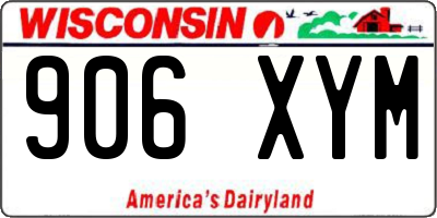 WI license plate 906XYM