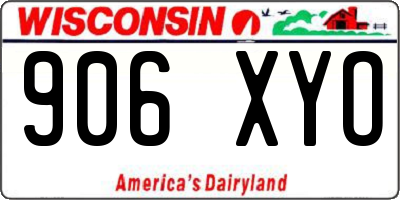 WI license plate 906XYO