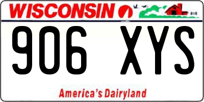 WI license plate 906XYS
