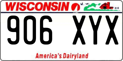 WI license plate 906XYX