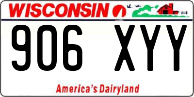WI license plate 906XYY
