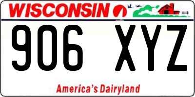 WI license plate 906XYZ