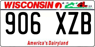 WI license plate 906XZB