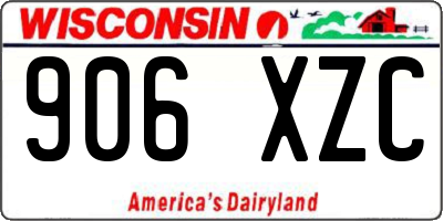 WI license plate 906XZC