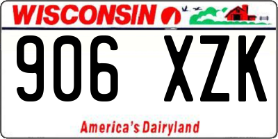 WI license plate 906XZK