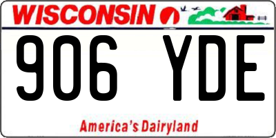 WI license plate 906YDE