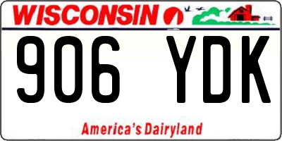 WI license plate 906YDK