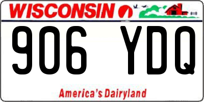 WI license plate 906YDQ