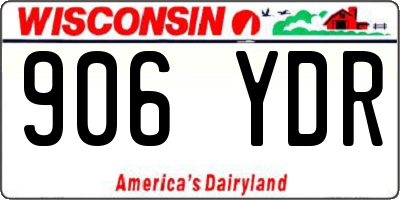 WI license plate 906YDR