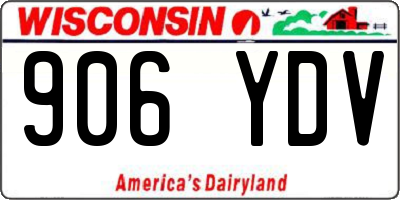 WI license plate 906YDV