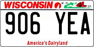 WI license plate 906YEA